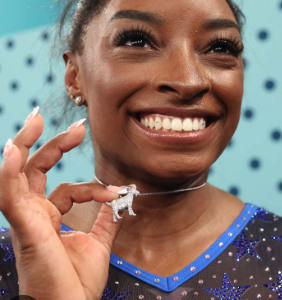 simone biles goat necklace